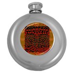 Summer  Flowers In A Floral Jungle Ornate Round Hip Flask (5 oz) Front