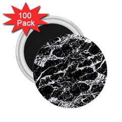 Black And White Abstract Textured Print 2 25  Magnets (100 Pack) 