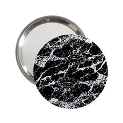 Black And White Abstract Textured Print 2 25  Handbag Mirrors by dflcprintsclothing