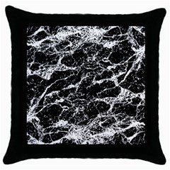 Black And White Abstract Textured Print Throw Pillow Case (black) by dflcprintsclothing