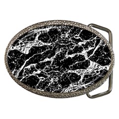 Black And White Abstract Textured Print Belt Buckles by dflcprintsclothing