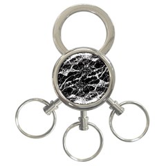 Black And White Abstract Textured Print 3-ring Key Chain by dflcprintsclothing