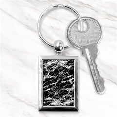 Black And White Abstract Textured Print Key Chain (rectangle) by dflcprintsclothing