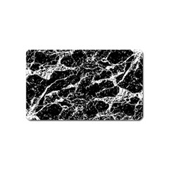 Black And White Abstract Textured Print Magnet (name Card) by dflcprintsclothing