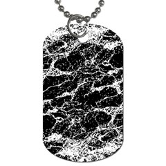 Black And White Abstract Textured Print Dog Tag (two Sides) by dflcprintsclothing