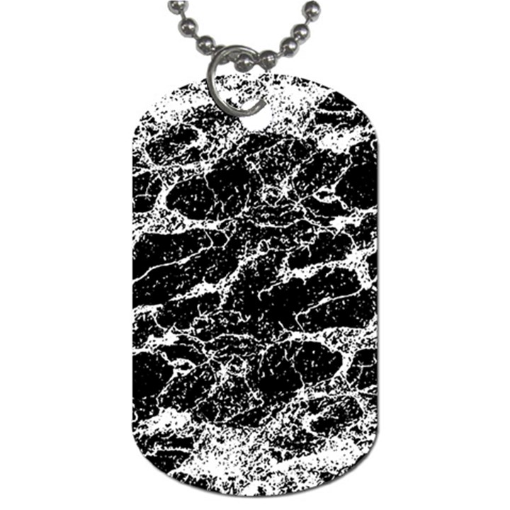 Black And White Abstract Textured Print Dog Tag (Two Sides)