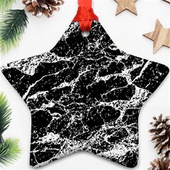 Black And White Abstract Textured Print Star Ornament (two Sides) by dflcprintsclothing