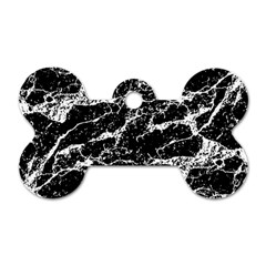 Black And White Abstract Textured Print Dog Tag Bone (one Side) by dflcprintsclothing