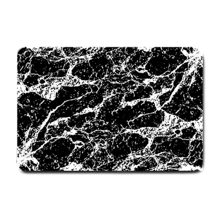 Black And White Abstract Textured Print Small Doormat 