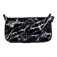 Black And White Abstract Textured Print Shoulder Clutch Bag by dflcprintsclothing