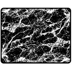 Black And White Abstract Textured Print Fleece Blanket (medium)  by dflcprintsclothing