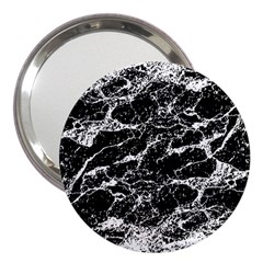 Black And White Abstract Textured Print 3  Handbag Mirrors