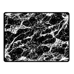 Black And White Abstract Textured Print Double Sided Fleece Blanket (small) 