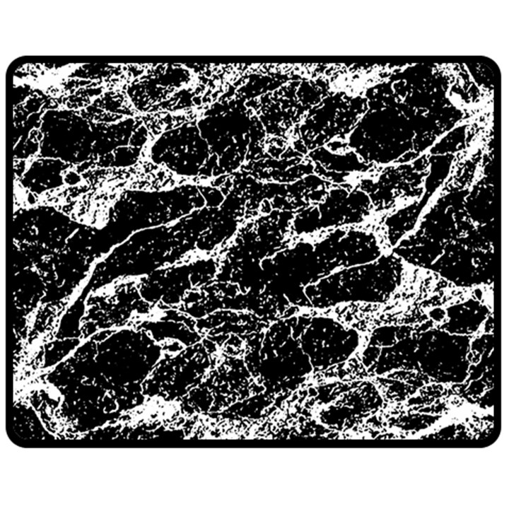 Black And White Abstract Textured Print Double Sided Fleece Blanket (Medium) 