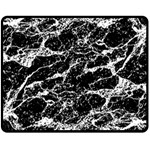 Black And White Abstract Textured Print Double Sided Fleece Blanket (Medium)  58.8 x47.4  Blanket Back