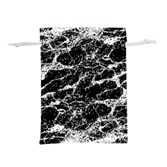 Black And White Abstract Textured Print Lightweight Drawstring Pouch (m) by dflcprintsclothing