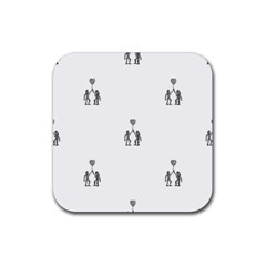 Love Symbol Drawing Rubber Coaster (square)  by dflcprintsclothing