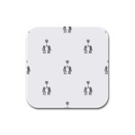 Love Symbol Drawing Rubber Square Coaster (4 pack)  Front