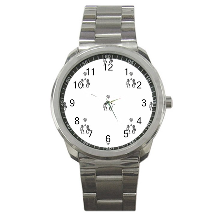 Love Symbol Drawing Sport Metal Watch