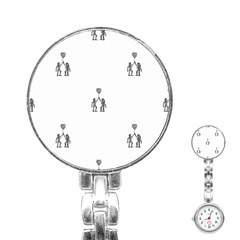 Love Symbol Drawing Stainless Steel Nurses Watch by dflcprintsclothing