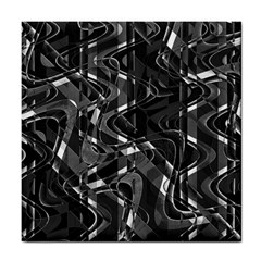 Black And White Intricate Geometric Print Tile Coaster by dflcprintsclothing