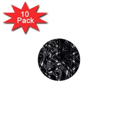 Black And White Intricate Geometric Print 1  Mini Buttons (10 Pack)  by dflcprintsclothing