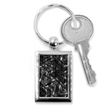 Black And White Intricate Geometric Print Key Chain (Rectangle) Front