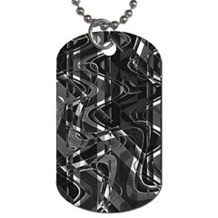 Black And White Intricate Geometric Print Dog Tag (one Side)