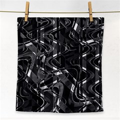 Black And White Intricate Geometric Print Face Towel by dflcprintsclothing