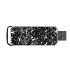 Black And White Intricate Geometric Print Portable Usb Flash (two Sides) by dflcprintsclothing