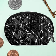 Black And White Intricate Geometric Print Accessory Pouch (large) by dflcprintsclothing