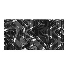 Black And White Intricate Geometric Print Satin Wrap by dflcprintsclothing