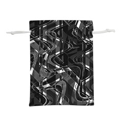 Black And White Intricate Geometric Print Lightweight Drawstring Pouch (s) by dflcprintsclothing