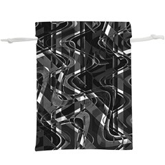 Black And White Intricate Geometric Print  Lightweight Drawstring Pouch (xl) by dflcprintsclothing