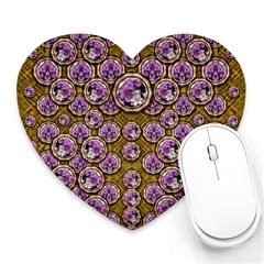 Gold Plates With Magic Flowers Raining Down Heart Mousepads by pepitasart