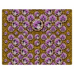 Gold Plates With Magic Flowers Raining Down Double Sided Flano Blanket (medium)  by pepitasart