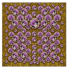 Gold Plates With Magic Flowers Raining Down Large Satin Scarf (square) by pepitasart