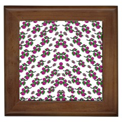 Sakura Blossoms On White Color Framed Tile by pepitasart