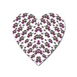 Sakura Blossoms On White Color Heart Magnet Front