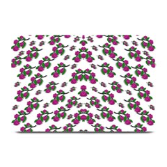 Sakura Blossoms On White Color Plate Mats by pepitasart