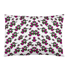 Sakura Blossoms On White Color Pillow Case by pepitasart