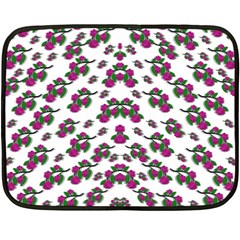 Sakura Blossoms On White Color Fleece Blanket (mini) by pepitasart