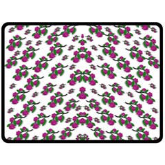 Sakura Blossoms On White Color Double Sided Fleece Blanket (large)  by pepitasart