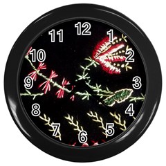 Peace Flower Wall Clock (black) by DeneWestUK