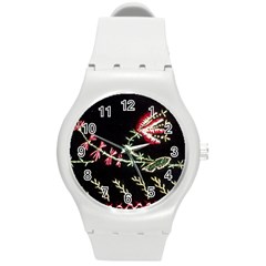 Peace Flower Round Plastic Sport Watch (m) by DeneWestUK