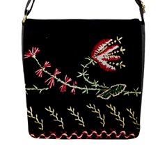 Peace Flower Flap Closure Messenger Bag (l) by DeneWestUK