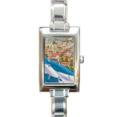 Santa Ana Hill, Guayaquil Ecuador Rectangle Italian Charm Watch by dflcprintsclothing