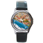 Santa Ana Hill, Guayaquil Ecuador Round Metal Watch Front