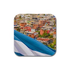 Santa Ana Hill, Guayaquil Ecuador Rubber Square Coaster (4 Pack)  by dflcprintsclothing