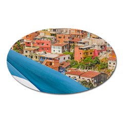 Santa Ana Hill, Guayaquil Ecuador Oval Magnet by dflcprintsclothing